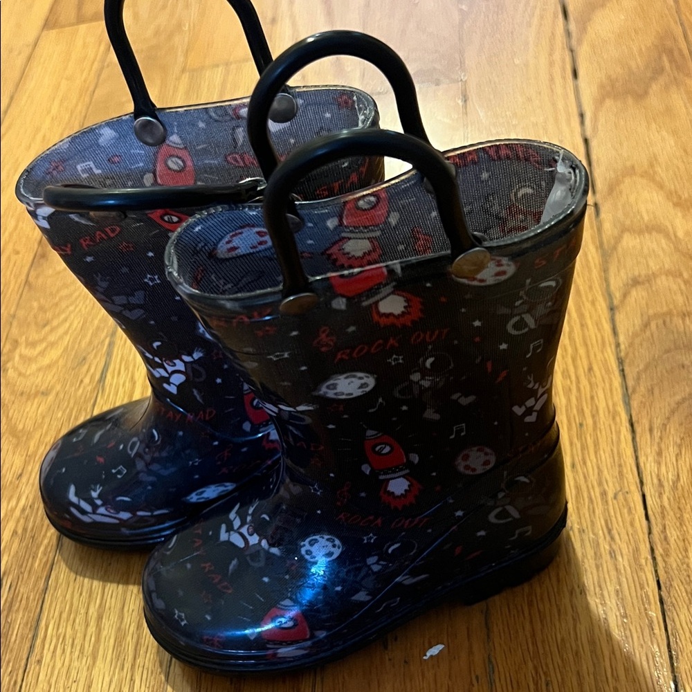Kids Black Rain Boots